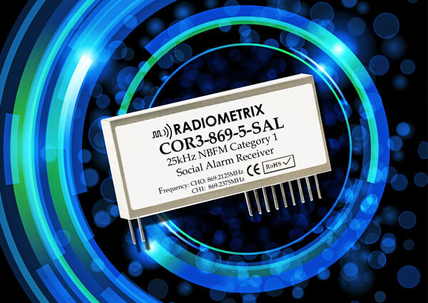 Radiometrix COR3 869MHz social alarm receiver from the 2000s