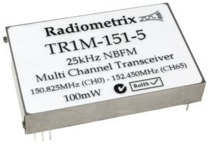 Radiometrix TR1M-151 25kHz NBFM 100mW multi-channel transceiver