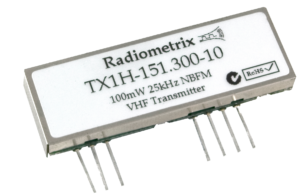 Radiometrix TX1H – VHF Narrow Band FM High Power (100mW) Transmitter