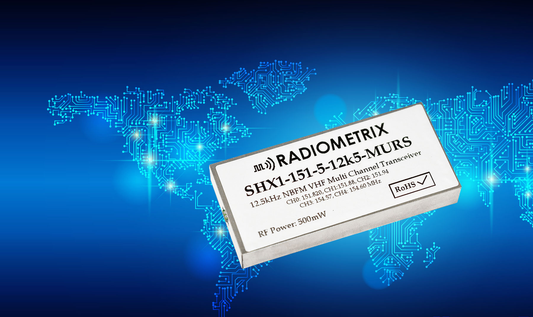 Radiometrix SHX1 high-power MURS band transceiver for North America